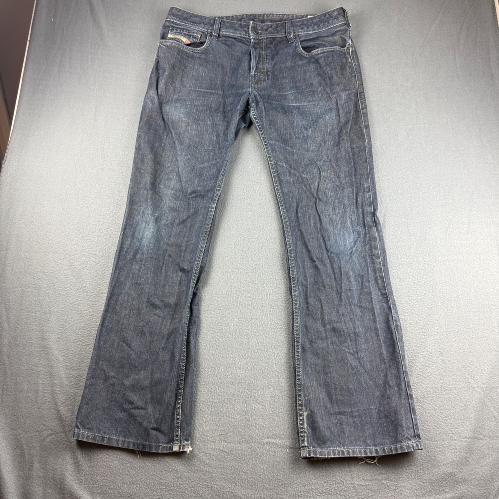Diesel Zatiny Jeans Men's 34x32 (Fits 36x32) Blue Bootcut Button Fly Dark Wash